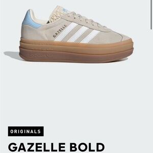 Adidas Women's Beige and baby blue Gazelle Sneakers Tik Tok Viral